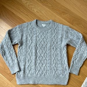 Jcrew grey cable knit sweater